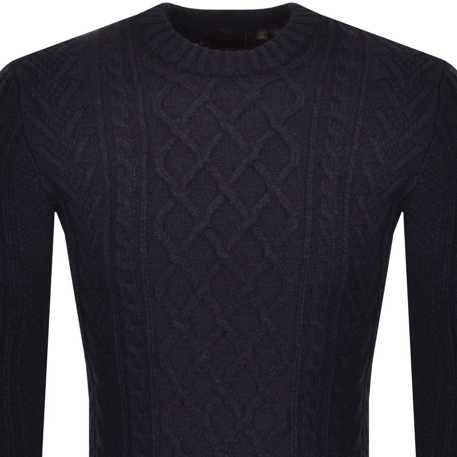 Alternative Image for ProductSuperdry Crew Neck Jacob Cable Knit Jumper Navy2